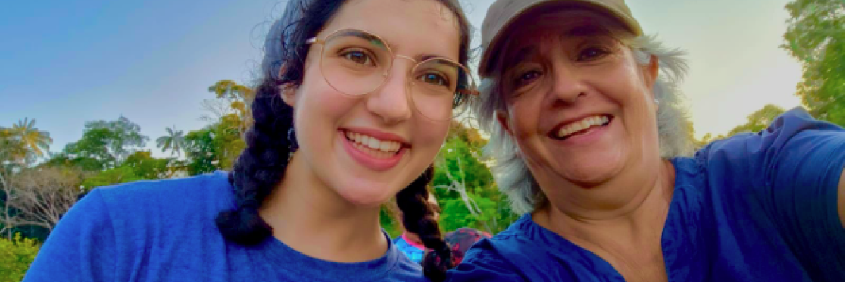 Tyler Fellow Miriam Alrahil (left) and Professor Ligia (right) in the Amazon